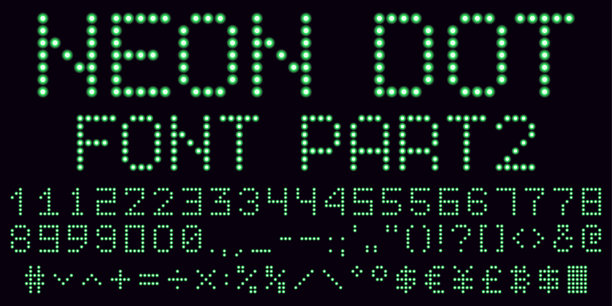 绿色霓虹点字体，第2部分图片下载