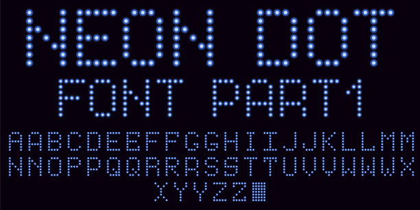 蓝色霓虹点字体，第1部分图片下载