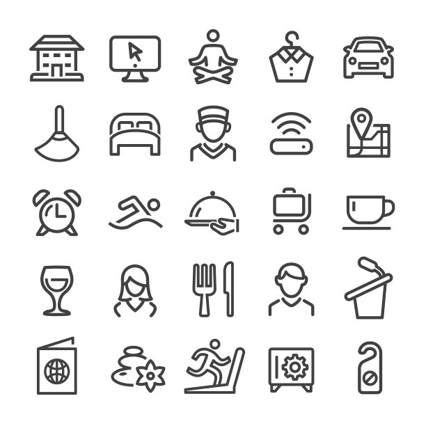 酒店图标集-智能线路系列图片下载