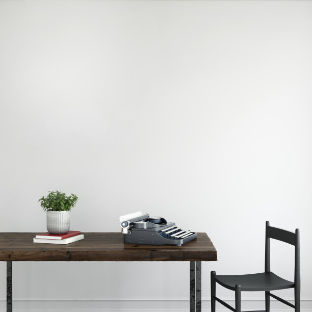 室内场景与椅子空白墙模板图片下载