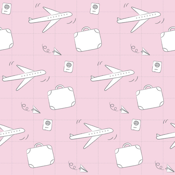 旅行模式，飞机，手提箱和护照图片下载