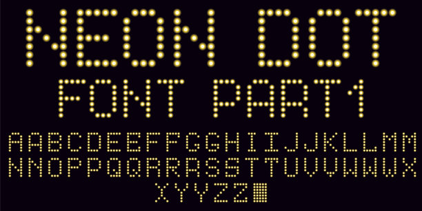 黄色霓虹点字体，第1部分图片下载