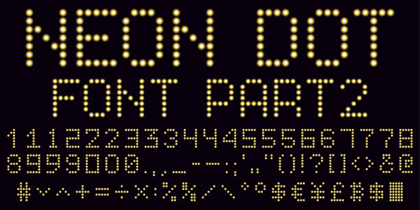 黄色霓虹点字体，第2部分图片下载