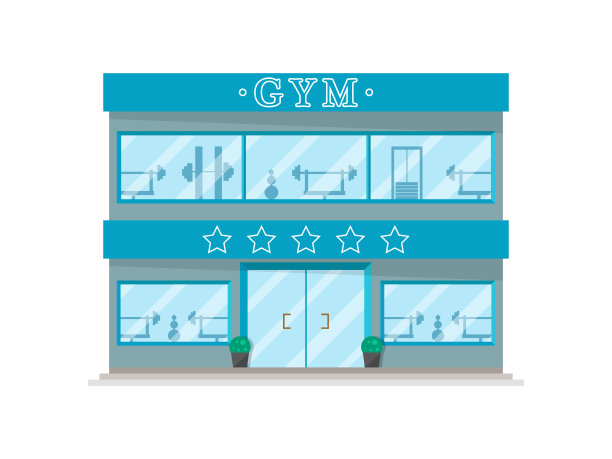 体育馆建筑插图矢量图片下载