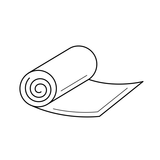 瑜伽垫线条图标图片下载