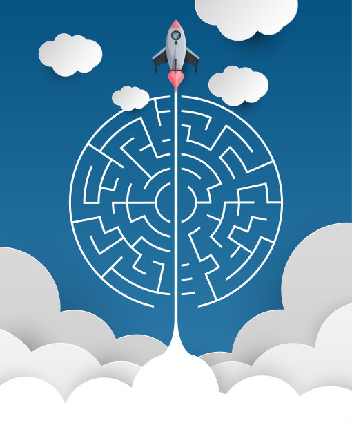 backgroind业务概念。3d火箭找到解决方案，解决问题。矢量插图。图片下载