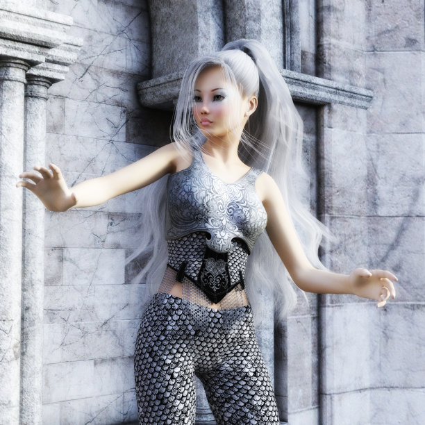 3D插图的一个幻想的女人图片下载