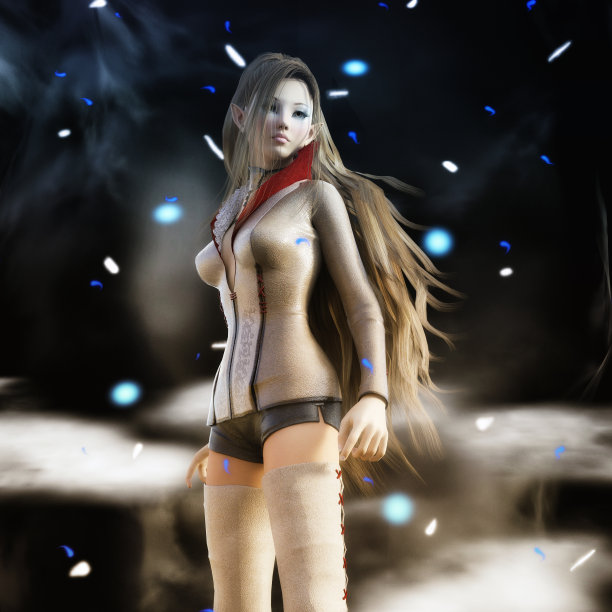 3D插图的一个幻想的女人图片下载
