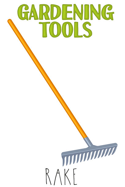 鲜艳多彩的卡通耙子。图片下载