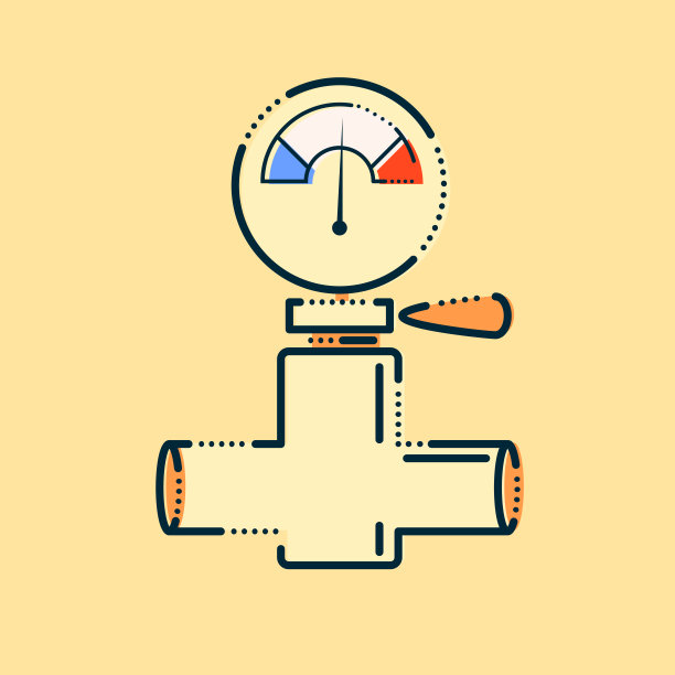 带阀门的燃气管道。向量。图片下载