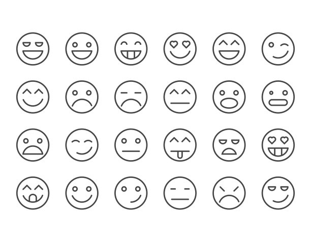 简单的表情包。可编辑的描边。48x48像素完美。图片下载
