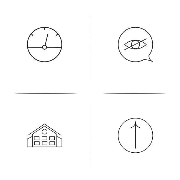 用户界面简单的线性图标设置。概述了矢量图标图片下载