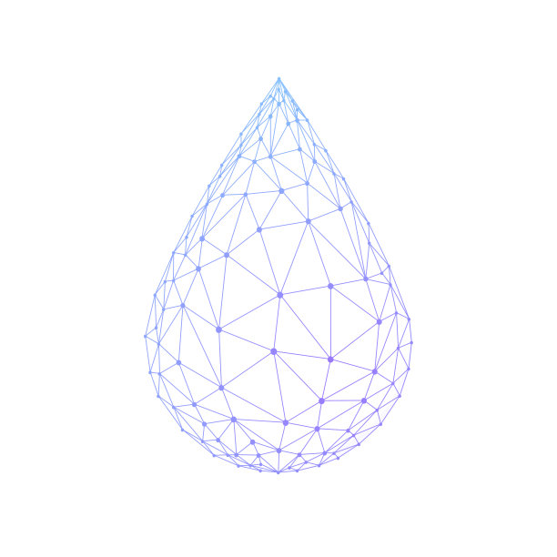 多边形水滴孤立在白色背景图片下载