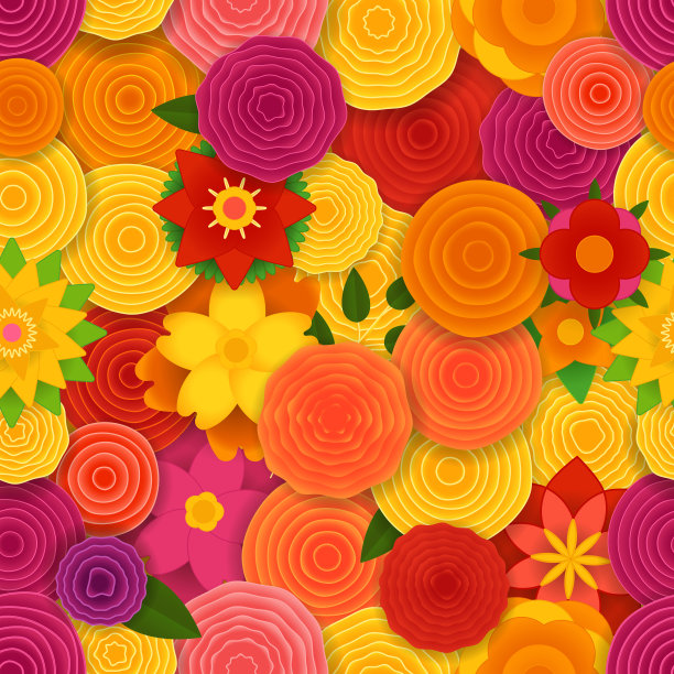 春花无缝图案。向量的背景图片下载