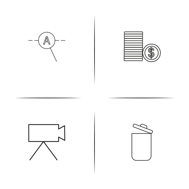 物联网简单的线性图标集。概述了矢量图标图片下载