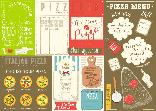 比萨菜单垫布图片下载