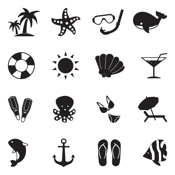 海图标。黑色的平面设计。矢量插图。图片下载