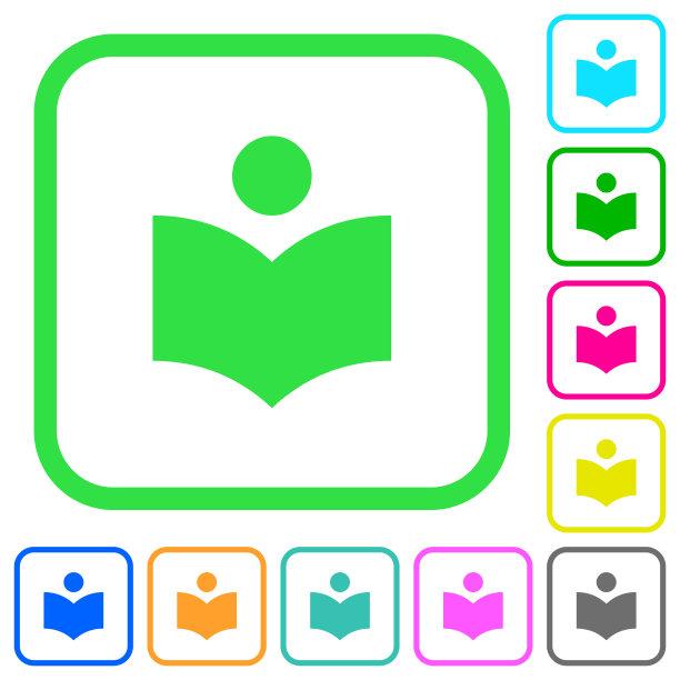 图书馆生动的彩色平面图标图片下载