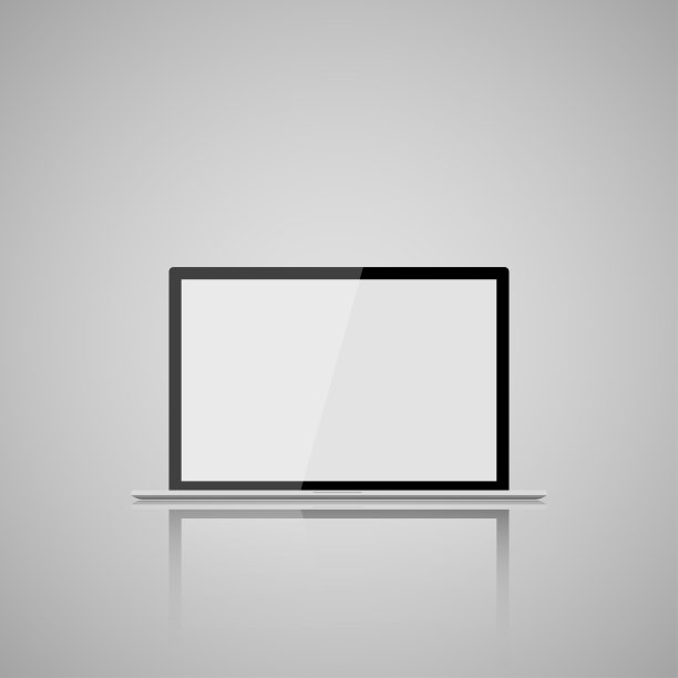 现代空白的笔记本，笔记本上灰色的背景。电子行业。矢量图图片下载