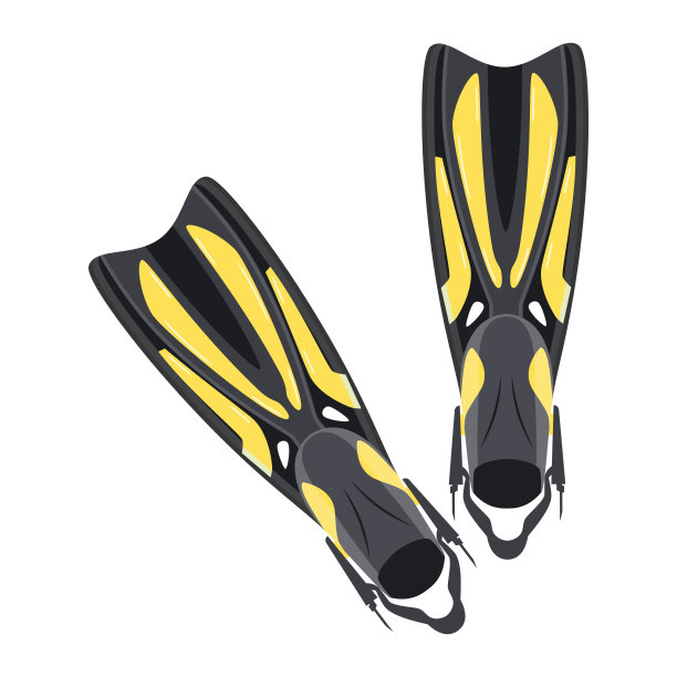 潜水鳍孤立在白色图片下载