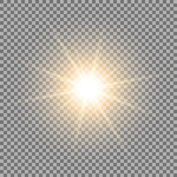 闪亮的星星在透明的背景，金色图片下载