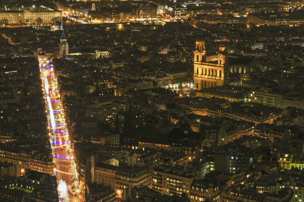 巴黎天际线和巴黎圣母院在法国首都图片下载