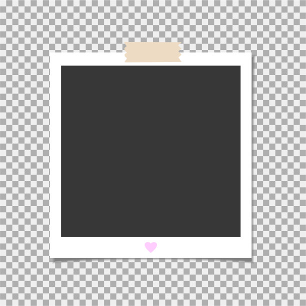 带胶带的相框。矢量模板为您的时尚照片或图像图片下载