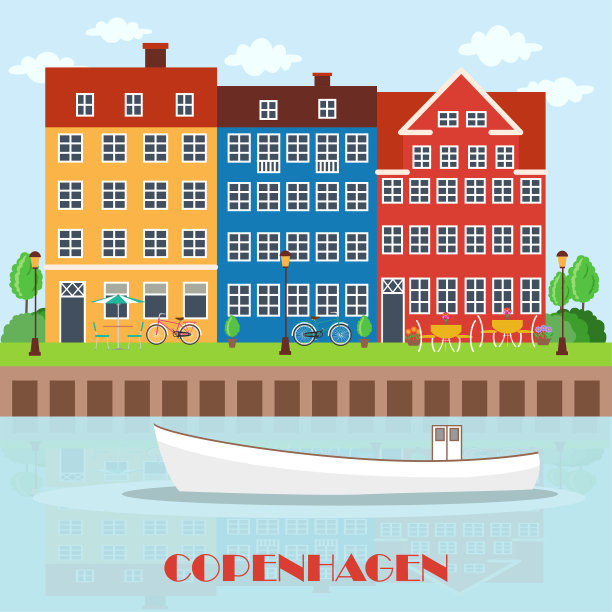 丹麦，古老的欧洲城市图片下载