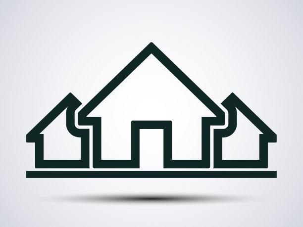 三个房子图标-股票矢量图片下载