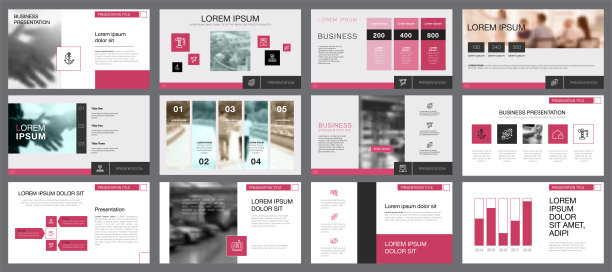 十二个通讯幻灯片模板集图片下载