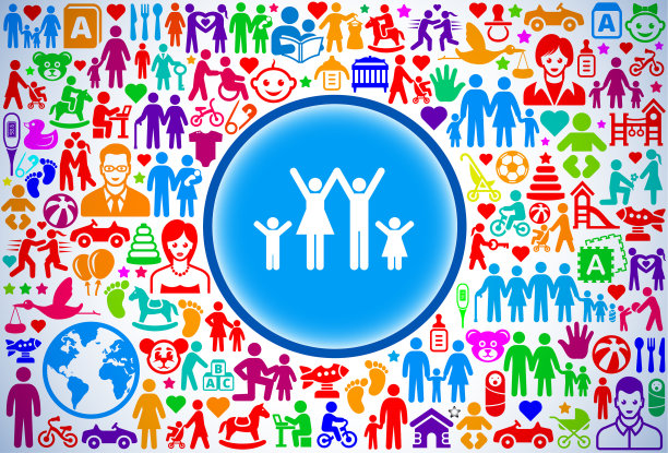 简笔画家庭家庭和父母矢量图标模式图片下载