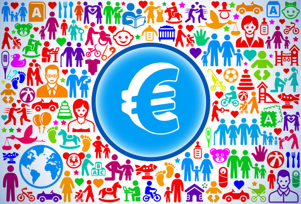 欧洲标志家庭和父母矢量图标模式图片下载