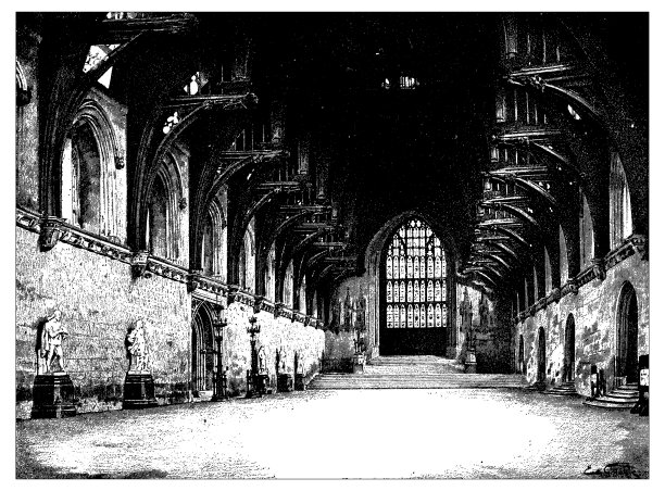 英格兰，苏格兰和爱尔兰的古董插图:威斯敏斯特大厅图片下载