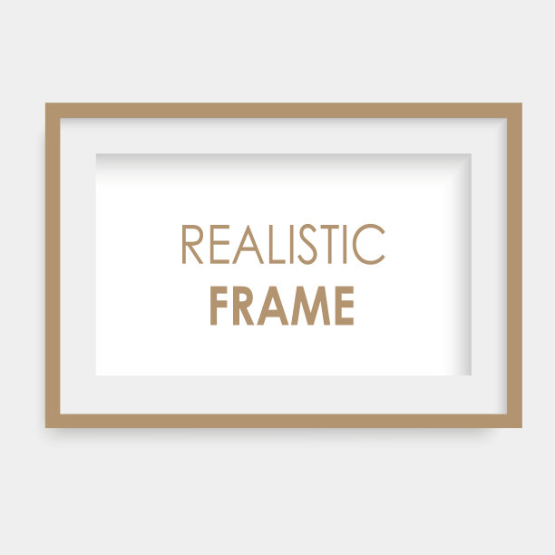 现实的棕色相框。向量。图片下载