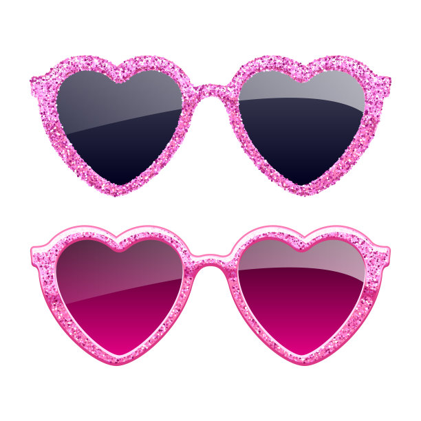 一套粉色亮心太阳镜图片下载