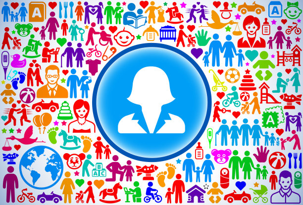 女性头像家庭和父母矢量图标模式图片下载