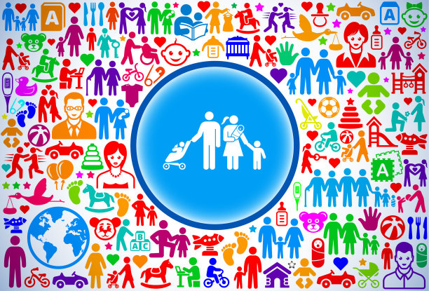 家庭家庭和父母矢量图标模式图片下载