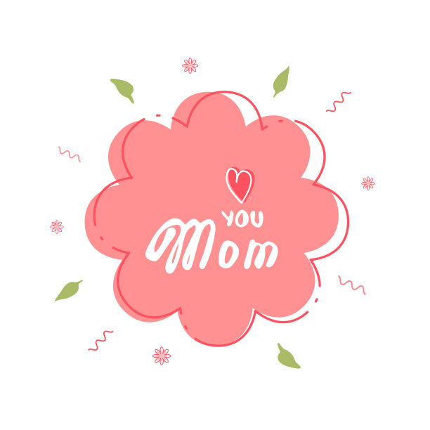 我爱你妈妈卡片。矢量插图。图片下载