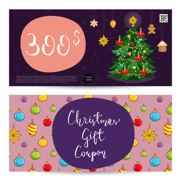 预付金额模板圣诞礼券图片下载