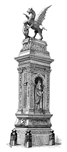 英格兰，苏格兰和爱尔兰的古董插图:伦敦狮鹫图片下载