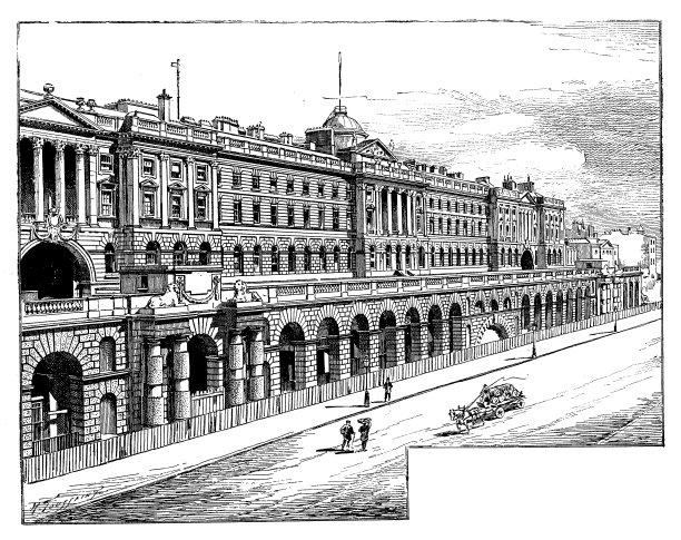 英格兰，苏格兰和爱尔兰的古董插图:萨默塞特宫图片下载