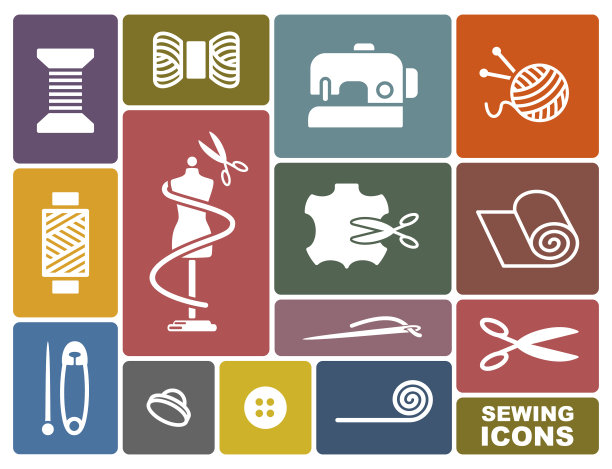 缝纫和刺绣图标图片下载