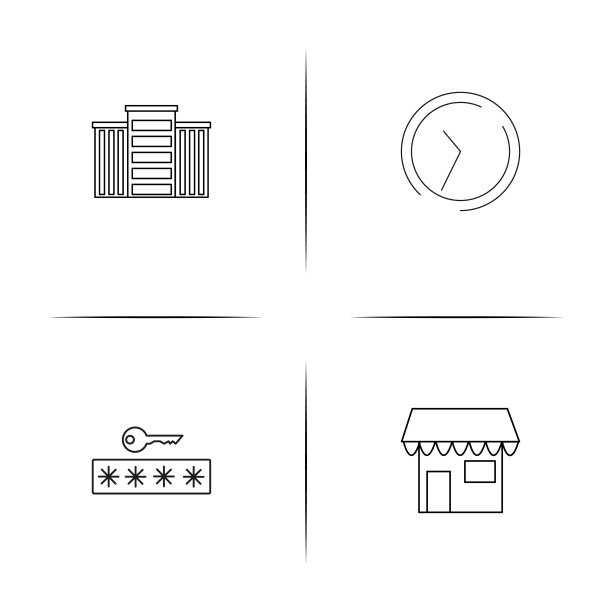 建筑施工线性图标集矢量图图片下载