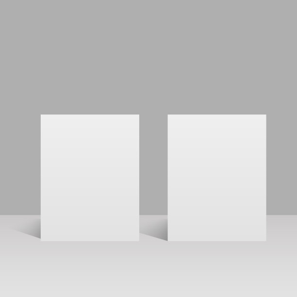 带有柔和阴影的白纸或书单。向量。图片下载