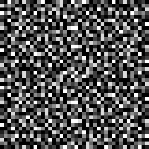 几何像素电视屏幕噪声卡黑、灰、白模式矢量插图图片下载