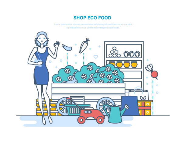 店生态食品。展示来自农场的有机纯产品图片下载