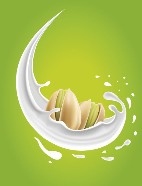 牛奶和开心果图片下载