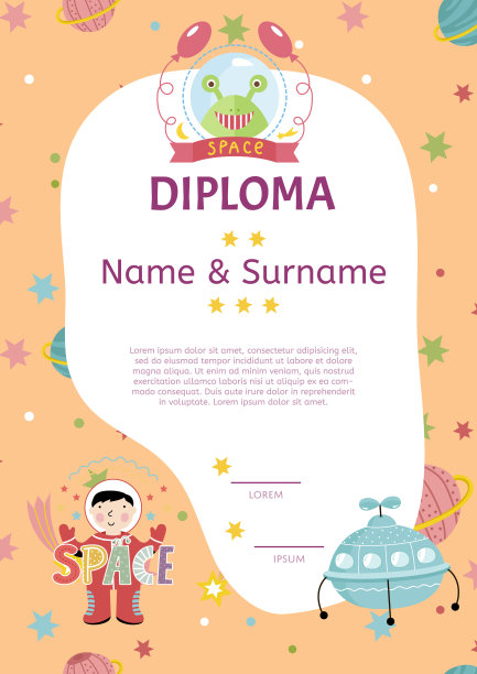 文凭卡通矢量模板图片下载