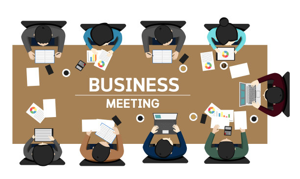 团队工作理念，商务会议。桌面视图与手。头脑风暴图片下载