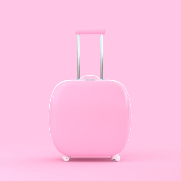 旅行箱粉红色孤立的粉红色背景图片下载